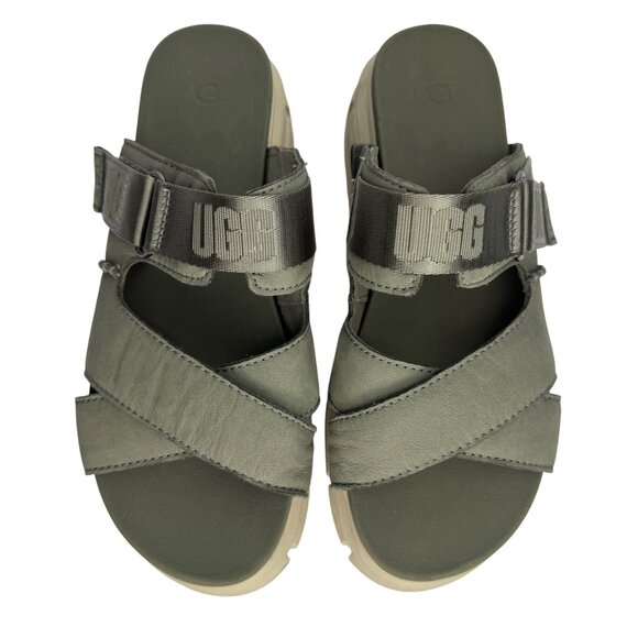 UGG Size 8 Grunge Gothic Olive Green Platform Sandals with Adjustable Straps - Picture 8 of 9